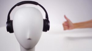 headphones and thumbs up